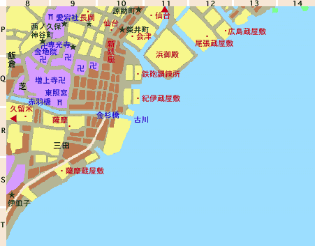 時代小説マップ:芝・三田