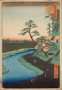 名所江戸百景「せき口上水端はせを庵椿やま」